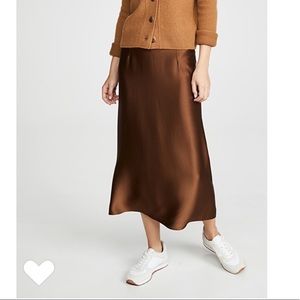 Vince Satin Slip Skirt in Umbra